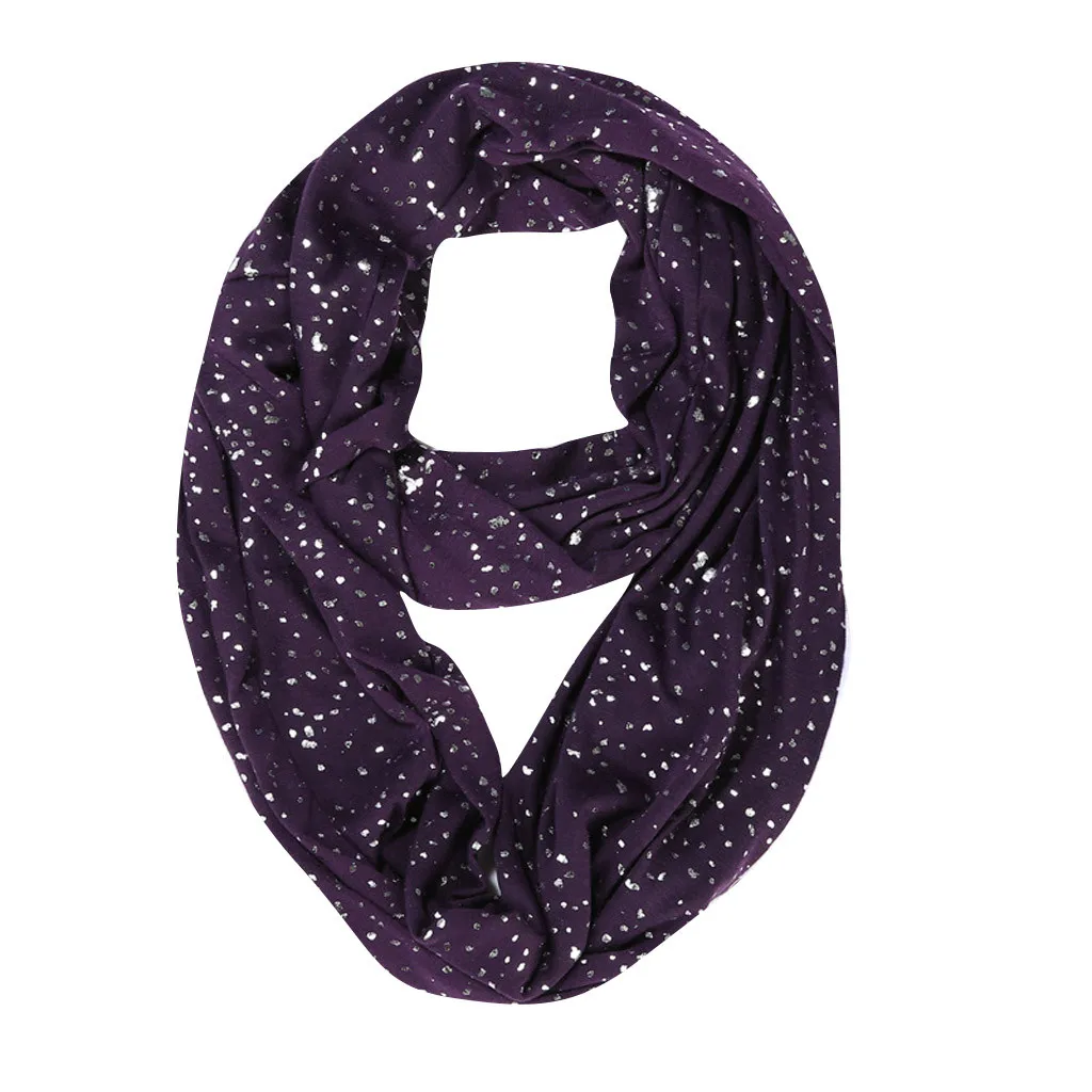 Модный женский Карманный шарф для хранения с блестками на молнии, зимний шарф для женщин, cuellos y bufandas invierno, Роковая женщина, шарф - Цвет: Фиолетовый