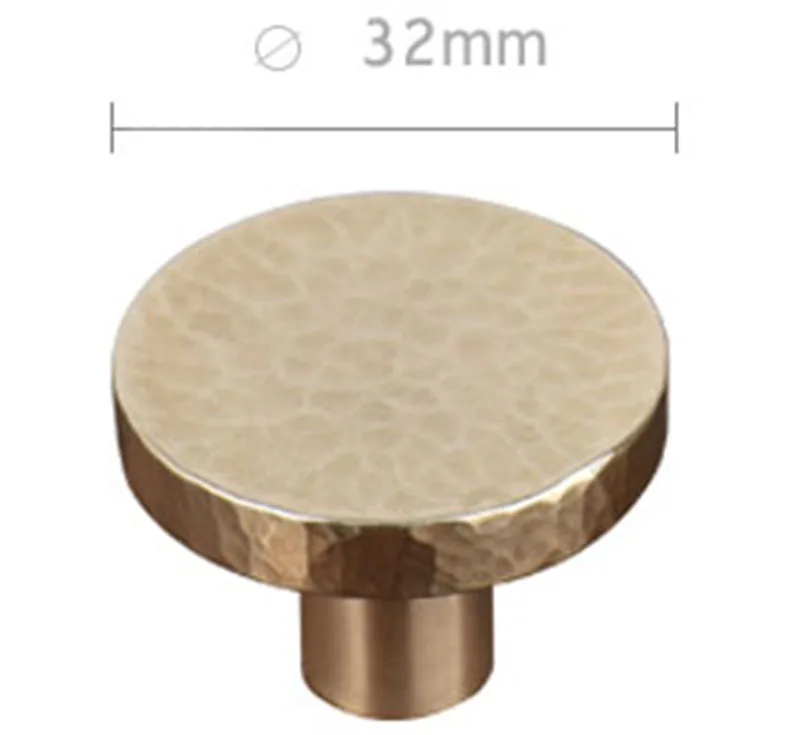 C-1434-32 Handmade Brass Round Cabinet Door Knobs and Handles Furnitures Cupboard Wardrobe Drawer Pull Handles - Цвет: C-1434-32