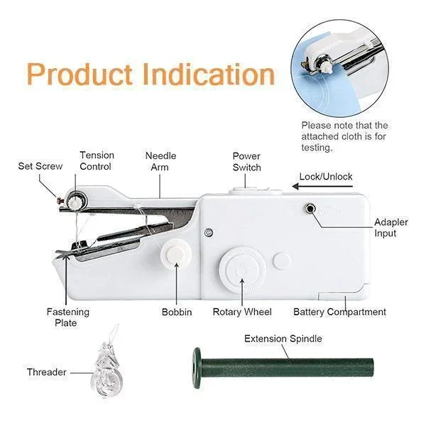Mini Hand Sewing Machine Portable Household Quick Stitch Sew Needlework Cordless Clothes Fabrics Electronic Sewing Machine