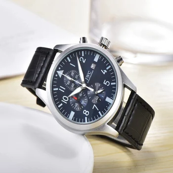 

IWC- Luxury Men Business Quartz Watch Men's women Top Brand Wrist watch Chronograph Stop Watches Fashion 7554