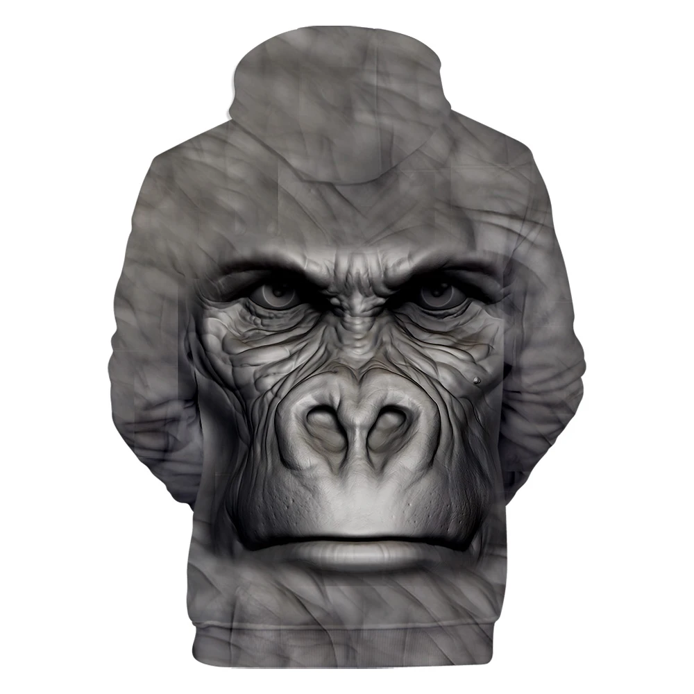 Chimpanzee 3D толстовки для мужчин/женщин орангутанг толстовки с длинными рукавами Осень Зима теплые пуловеры Горилла Удобная 3D одежда