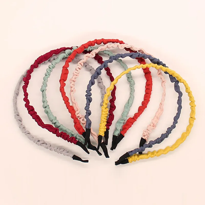 

New Women Girls Cute Colorful Folds Simple Hairbands Sweet Headband Hair Hoops Hair Band Fashion Hair Accessories