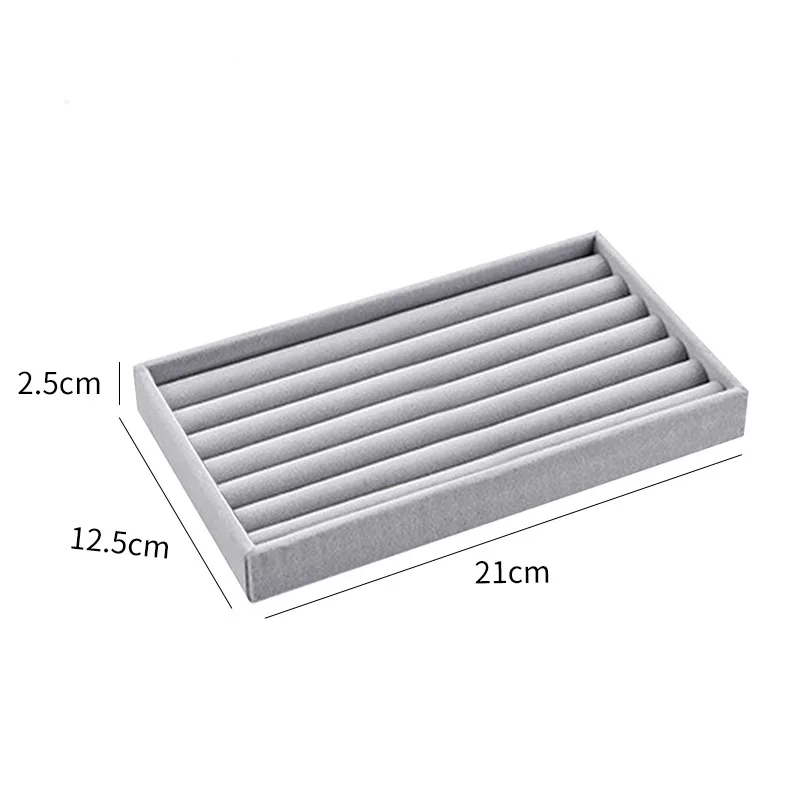 Velvet Jewelry Sorage Tray Divider Drawer Stackable Jewelry Display Case For Counter Home Ring Bracelet Earring Organizer Box