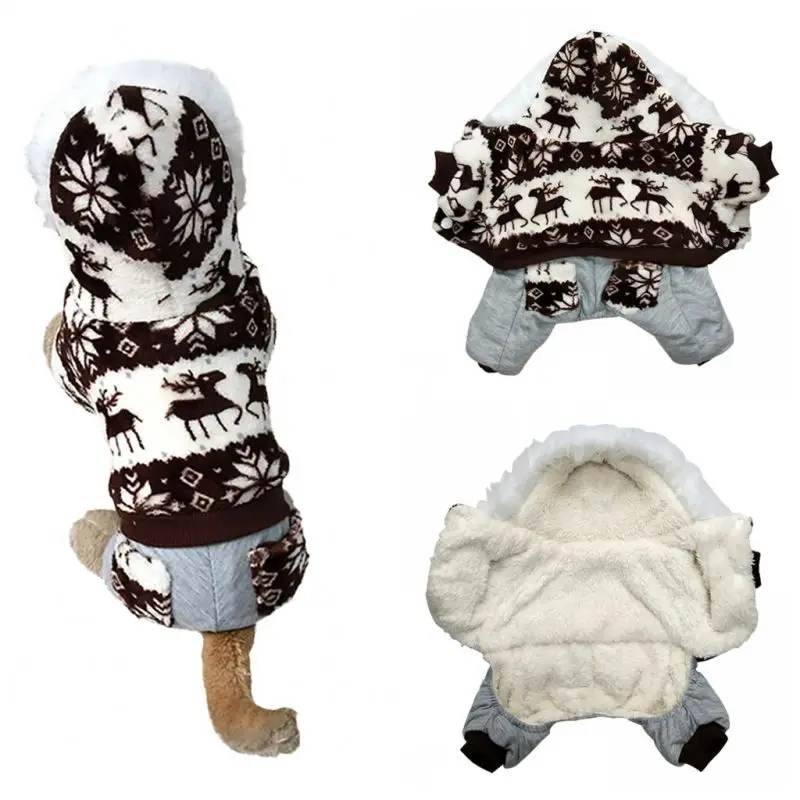Winter Pet Clothes Cozy Snowflake Soft Dog Clothes jacket Cat Costume Teddy Hoodies Dog Coat Pet Clothing
