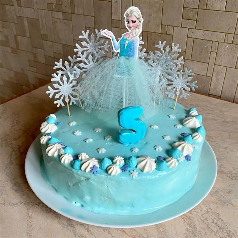 Cake Toppers Disney Princess Cake Decoration Frozen Cake Cupcake Toppers Flag For Kids Party Decor Baby Shower Birthday Supplies