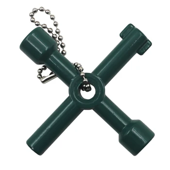 

4 Way Service Utility Key 4In1 Universal Cross Key Plumber Keys Triangle For Gas Electric Meter Cabinets Bleed Blue