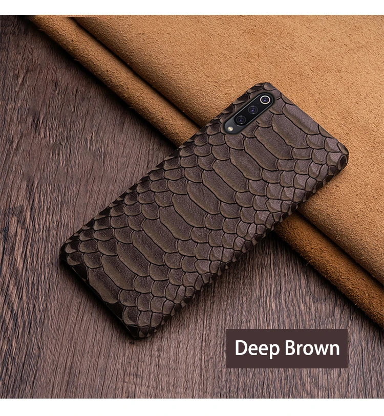 Deep Brown Чехол для телефона для Xiaomi mi 8 9se 9T A1 A2 A3 lite Max 2 3 mi x 2s 3 Poco F1 питона текстура для Red mi Note 4 4X 4A для детей 5, 6, 7, 8 Pro Чехол - Цвет: Deep Brown