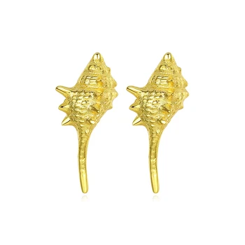 

MetJakt Fashion Simple Geometric Shell S925 Sterling Silver Women's Ear Studs