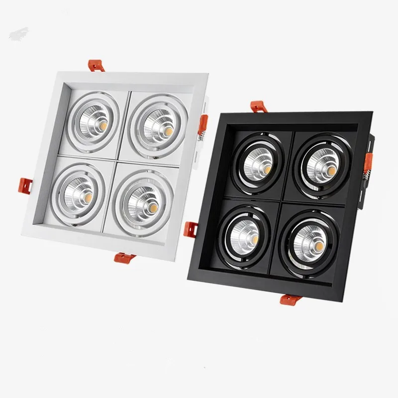 1pcs-super-bright-4-head-square-dimmable-LED-downlight-recessed-downlight-40w-ac85-265V-indoor-lighting