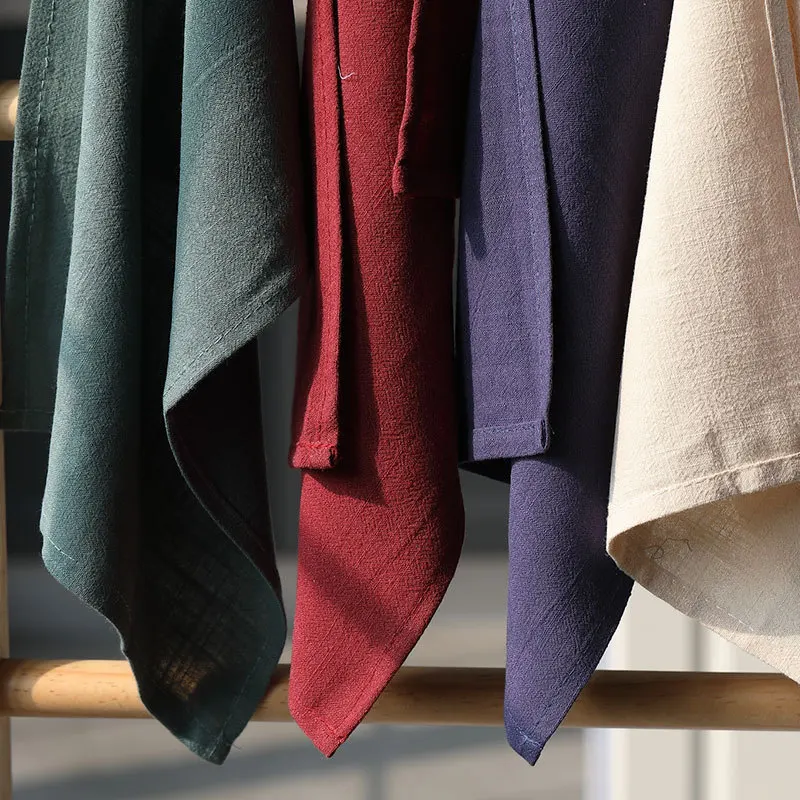 

6pcs Cotton Linen Cloth Table Napkin Polyester Handkerchief Cloth for Diner Party Xmas Solid Cup Dishes Napkins Table Decorative