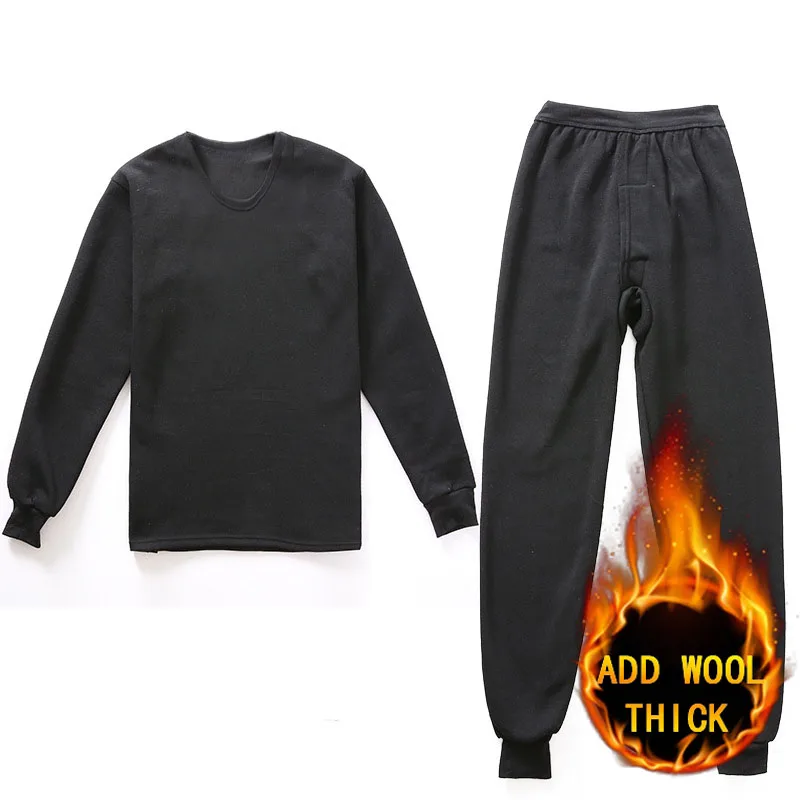 

Autumn Winter Warm and Close Fitting Pajamas, Trousers and Long Sleeves 2 Piece Set Youth Home Pajamas Solid Color for Warmth