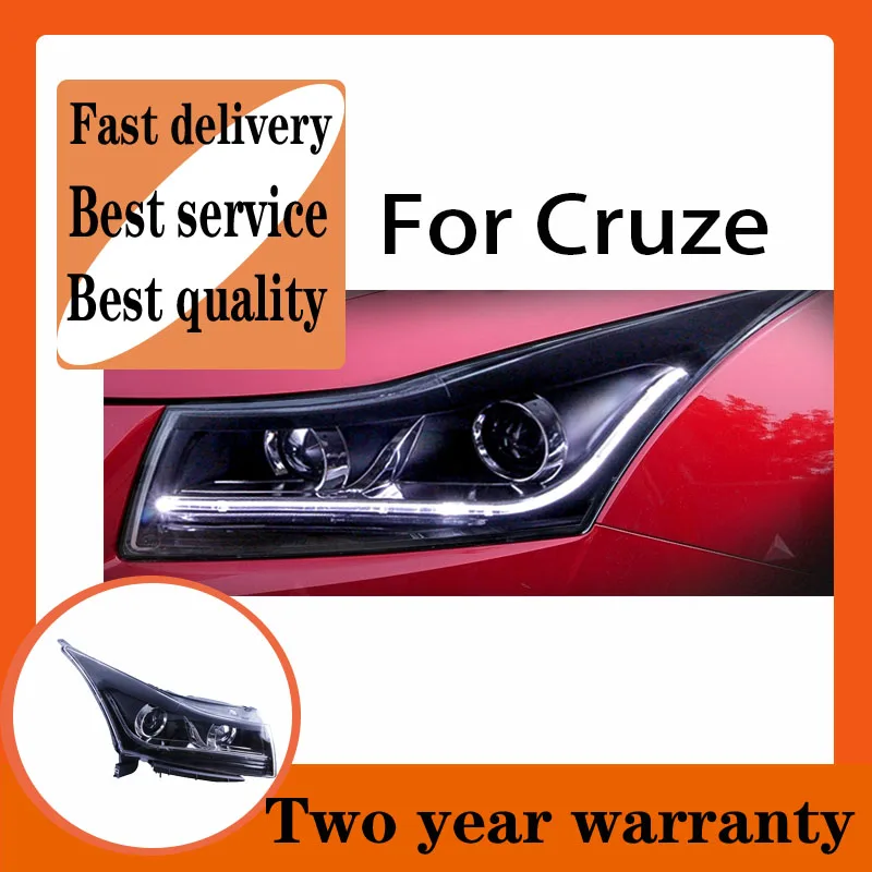 

For Chevrolet Cruze Headlights 2009-2013 LED Headlight DRL Head Lamp Q5 Bi Xenon Lens High Low Beam Parking