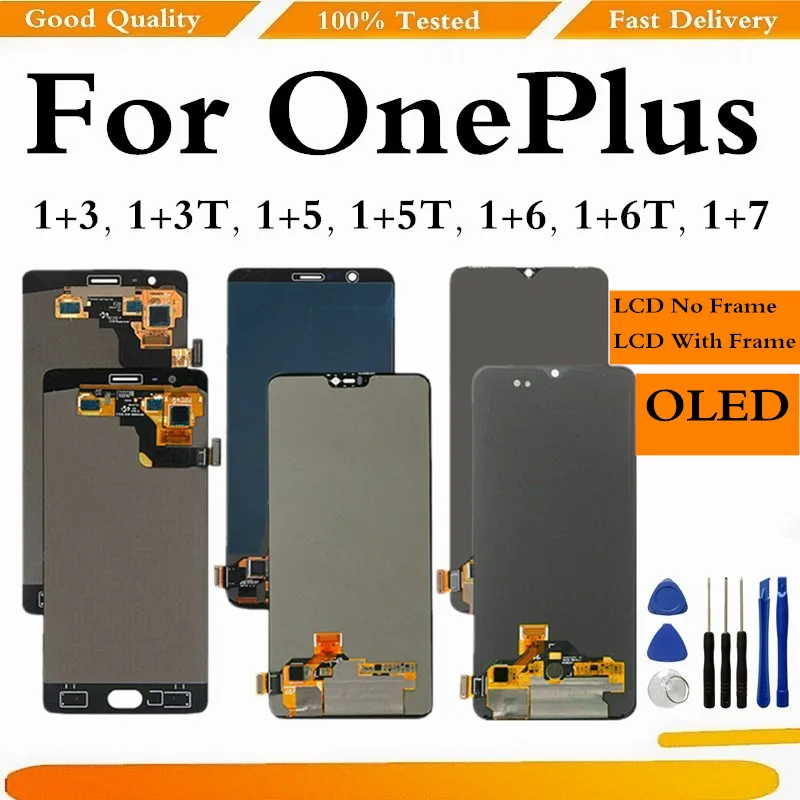 For OnePlus 3 3T 5 5T 6 6T 7 LCD Display Touch Screen Digitizer Replace Part A3000 A3010 A5000 A5010 | Мобильные телефоны и