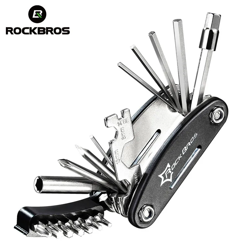 Набор инструментов ROCKBROS 16 в 1 для горного велосипеда, набор инструментов для ремонта горного велосипеда, отвертка для горного велосипеда, велосипедный инструмент, шестигранный спицевой ключ