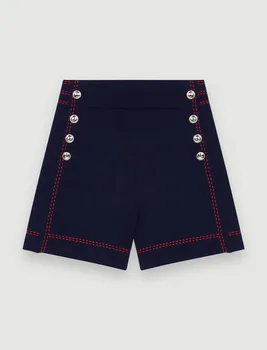 

Women Pants 2020 Spring / Summer New Style Open-line Decorative Knitted Shorts Women