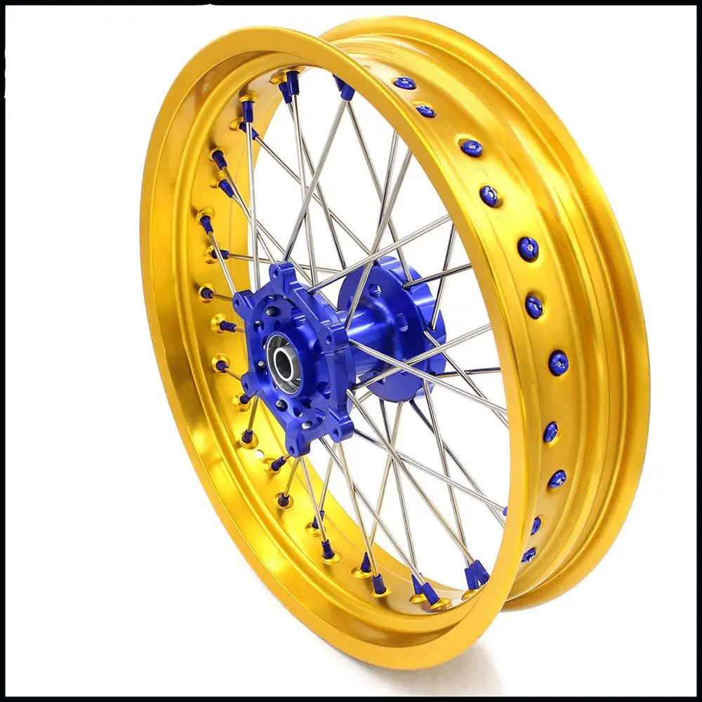 3 5/5 0 17IN. SPOKED SUPERMOTO DRZ400 00 04 DRZ400E 07 DRZ400S 18 DRZ400SM 05 колеса набор для SUZUKI золотые