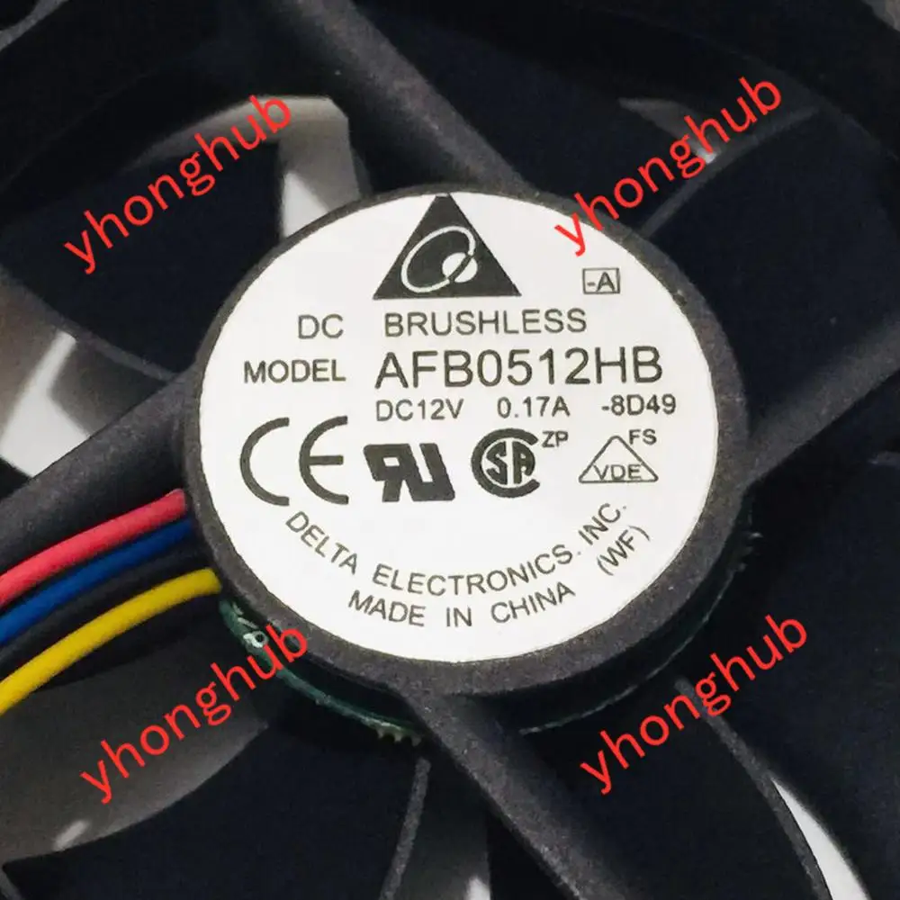 Delta AFB0512HB 8D49 DC 12V 0.17A 50x50x15 мм 4-провод Сервер вентилятор охлаждения