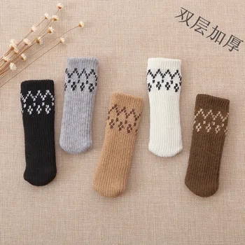 

Knitted Double Layer Thick Chair Feet Gloves Mats for Table and Chair Legs Bench Strappy Stool Leg Cover Anti-slip Wear-Resistan