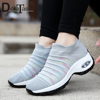 

DORATASIA New Fashion Big Size 35-42 Lady Flat Platform Sneakers Casual Flats Women Fashion Slip On Spring Autumn Shoes Woman