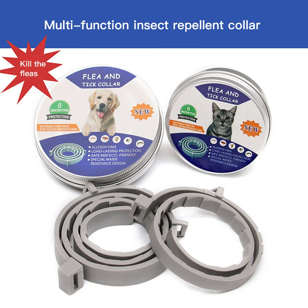 Ajustable tratamiento Collar de mascota perro Collar antipulgas Collar de mascota perro gato Anti pulga y garrapata Collar antipulgas Mosquito insecto Collar de mascotas