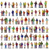 100pcs HO Scale Painted Figures People Model Scale 1:87 Model Train Passengers Assorted Pose 1