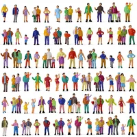 100pcs HO Scale Painted Figures People Model Scale 1:87 Model Train Passengers Assorted Pose 1