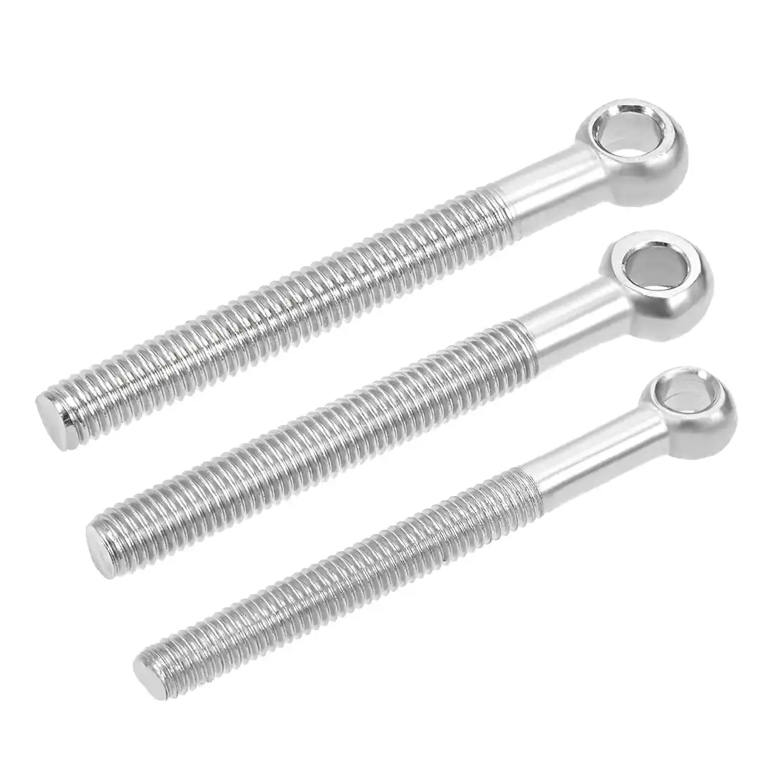 uxcell M6 x 30mm 304 Stainless Steel Machine Shoulder Lift Eye Bolt Rigging 10pcs Silver Tone 