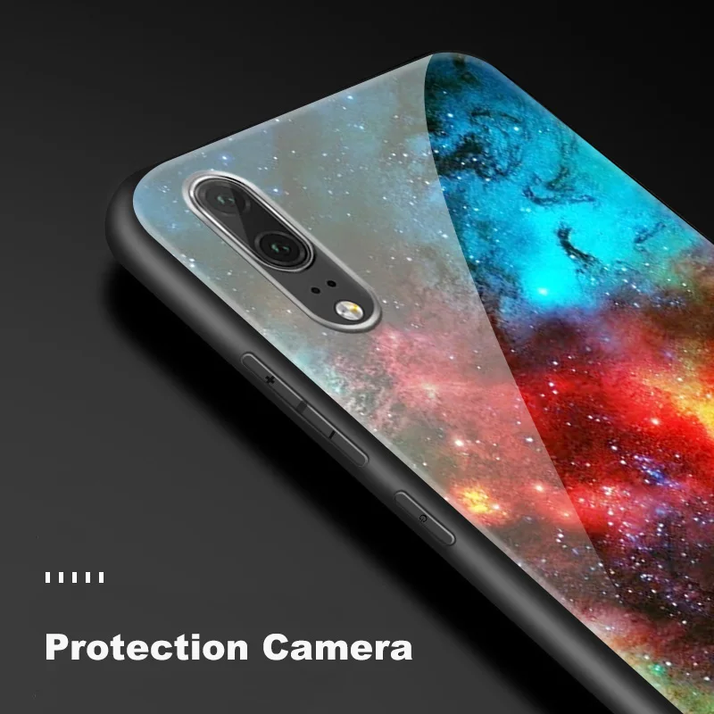 Для huawei P20 P30 Lite Plus Honor 6X чехол из закаленного стекла Nova3i P Smart+ Y6 Y7 Prime Y9 Pro дизайнерский корпус с текстурой