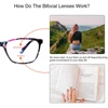 Henotin Comfortable Progressive Multifocal Reading Glasses Men's and Women's Spring Hinged Plastic Frame Eyeglasses 5
