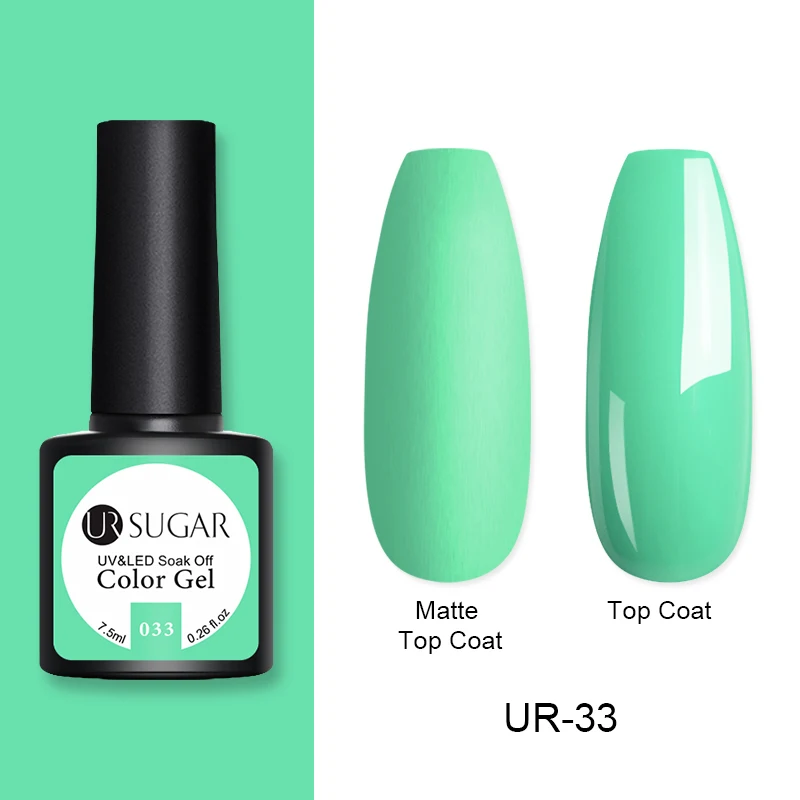 UR-33 Ur Sugar 7,5 мл матовый УФ-гель для ногтей чистый цвет ногтей матовое верхнее покрытие отмачиваемый Гель-лак для дизайна ногтей маникюрный лак основа DIY - Цвет: UR-33