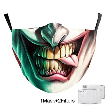 

FASHION Funny Mouth Mask Big Mouth Print Grimace Face Mask Washable and Reusable Breathable Party Unisex Mask With 2 Free Filter