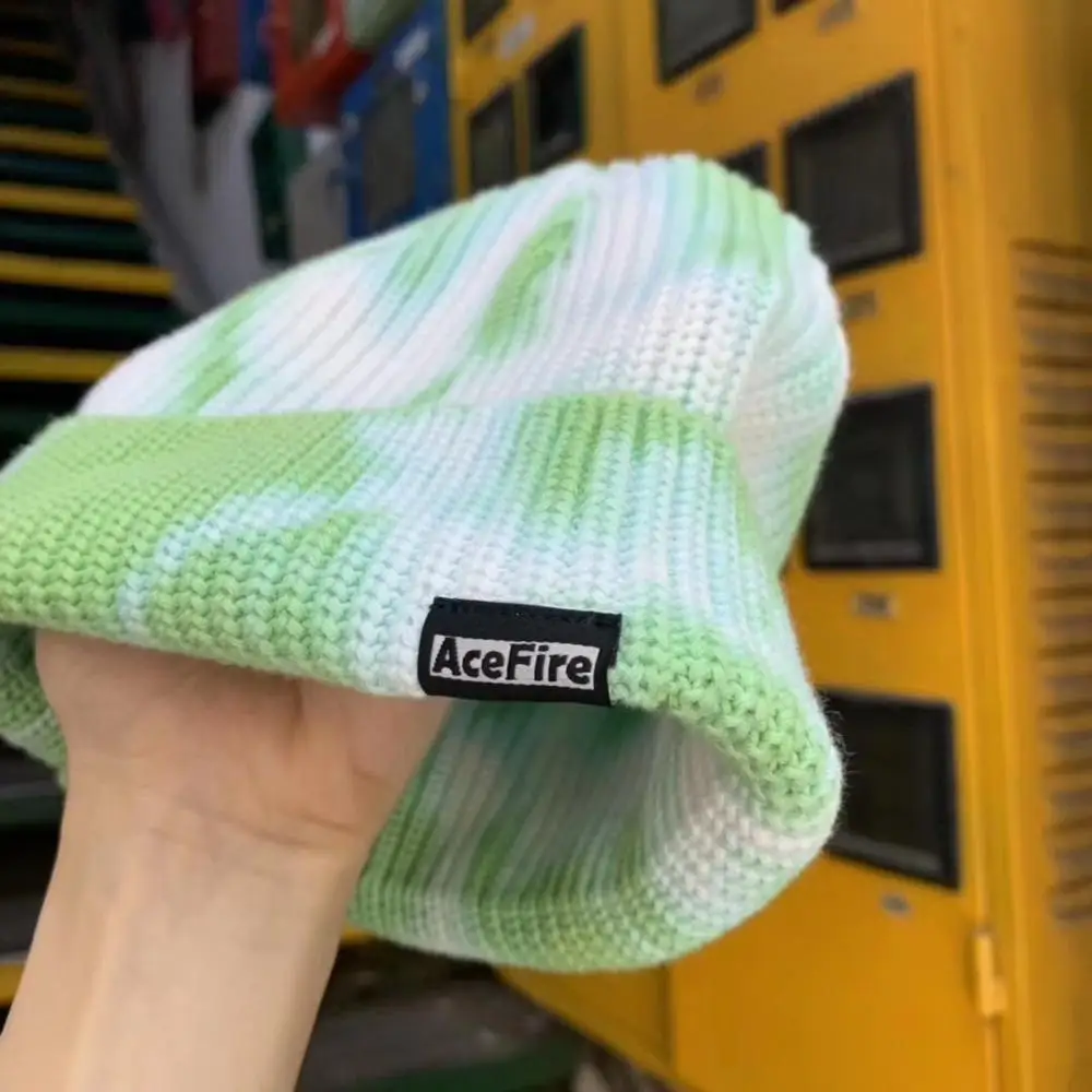 Tie Dye зимние шапки бини для женщин, дам, мужчин, акриловая Осенняя Кепка с черепом, вязаная кепка в стиле хип-хоп с манжетами, Короткие часы, кепка s Harajuku