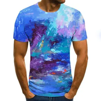 

2020 new men's 3D printing T-shirt color printing summer men and women T-shirt short sleeve fun funny T-shirt
