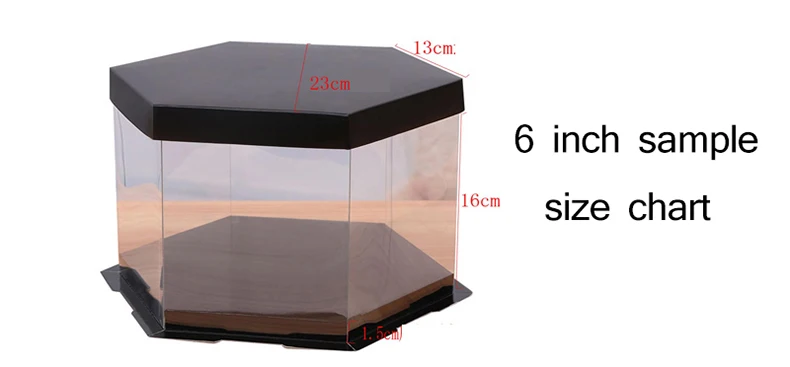 1,PET hexagon round Print transparent cake box,butterfly,Clear,681012 inch,exhibition,Storage,packaing,plastic,Holiday supplies,Birthday Cake,Party,wedding,gift,Flower,  (2)