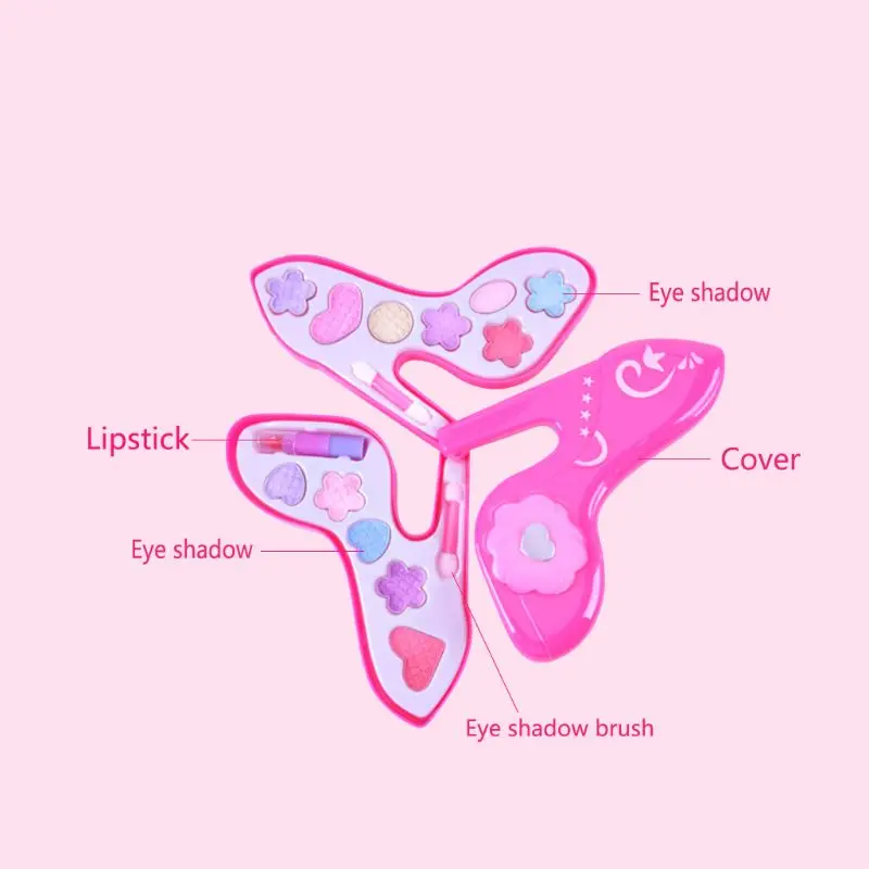 

Children High Heels Shape Cosmetics Makeup Kit Princess Girls Kids Pretend Role Play Toys Beauty Gift