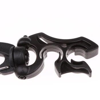 

2pcs Black Scuba Dive Hose Holder Retainer With Rotates & Folding Clip 10cm