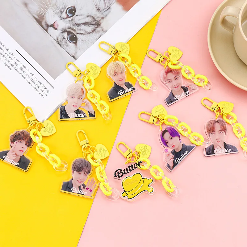 KPOP Bangtan Boys Butter Album Acrylic Keychain Keyring Bag Accessories JUNGKOOK V RM JIMIN JIN SUGA J-HOPE Fans Collection | Украшения и