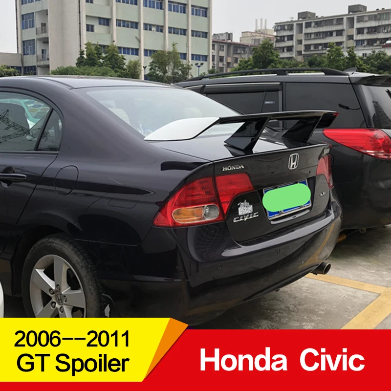 Использовать для honda civic спойлер 2006 07 08 09 10 11 лет ABS пластик Материал заднее декоративное крыло EX стиль GT Спортивные Аксессуары