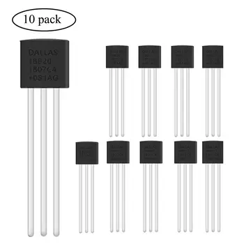 

10pcs DS18B20 Temperature Sensor, Digital Thermometer Temperature IC Sensor 18b20 Electronic for Arduino Raspberry Pi DIY Kit