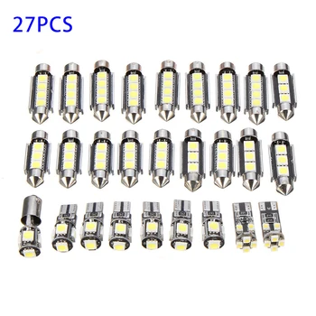 

27Pcs LED Lights Kit White DC12V 6000K Car Interior Map Dome Trunk Door Extra Bulbs For Mercedes Benz E Class W211 (2002-2008)