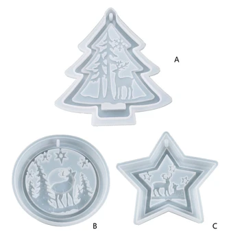

Crafts Crystal Epoxy Resin Mold Christmas Listed Pendant Casting Silicone Mould