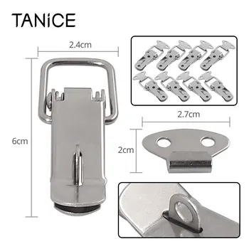 

TANiCE 8Pcs Brand New Loaded Toggle Case Box Latch Catch Clamp Clip with Keys for Toolboxes Aviation Cases Fashion Sliver Color