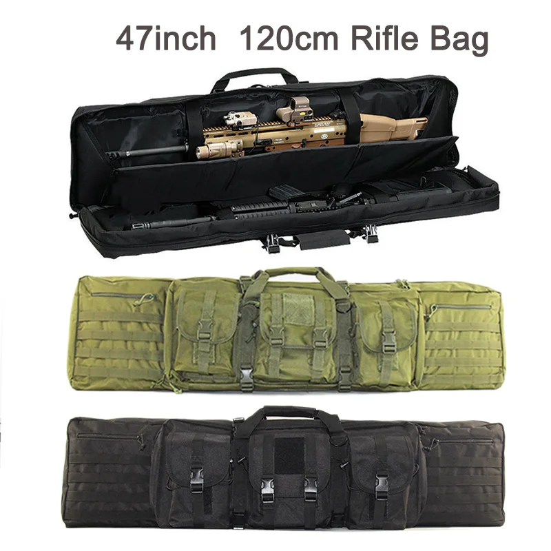 Военный 47 дюймов 120 см винтовка пистолет Сумка Чехол Molle рюкзак двойная винтовка страйкбол сумка Открытый стрельба портативный принадлежности для охоты