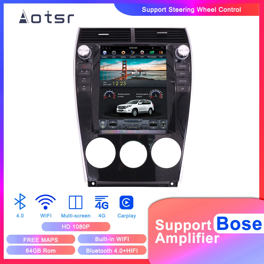 Clearance Tesla Style Android 7 Vertical Screen GPS Navigation No DVD Player For Mazda 6 2002-2008 Auto Stereo Multimedia Player Head Unit 5