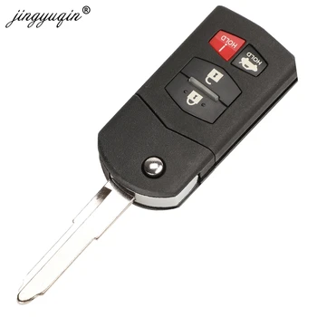Keyforkess 10 pz/lotto 3/4 Bottoni di Vibrazione Pieghevole Chiave A Distanza Borsette Auto Caso Della Copertura Fob Per Mazda 3 5 6 CX5 CX7 CX9 RX8 - Jingyuqin 10 pz lotto 3 4 Bottoni di Vibrazione Pieghevole Chiave A Distanza Borsette Auto