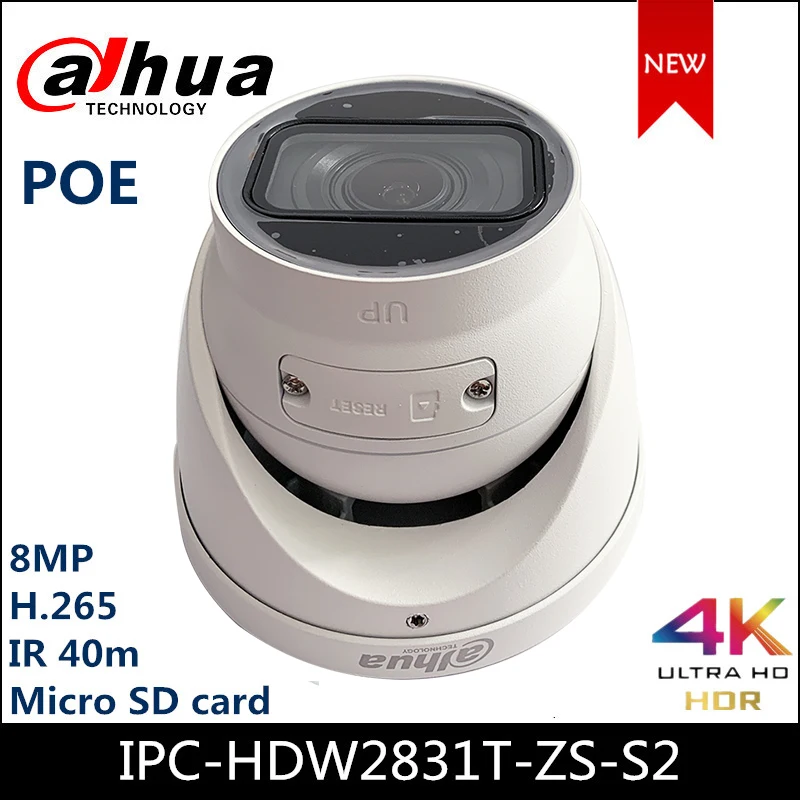 Ip-камера Dahua IPC-HDW2831T-ZS-S2 8MP Lite IR Vari focal Eyeball Nework камера IP 5X ZOOM HD с 40M sd-картой H.265 |