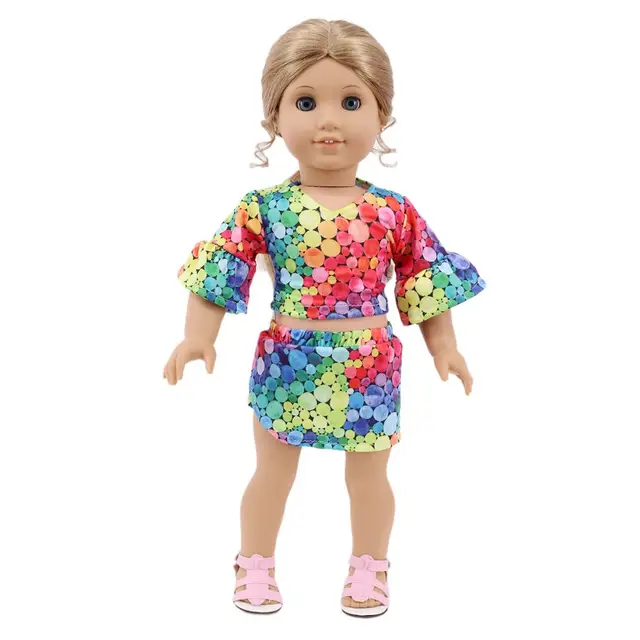 Autumn Color T-Shirt Suits Fit 18 Inch Girl And 43cm Reborn Baby Doll Clothes, Our Generation ,Children's Best Gift 2