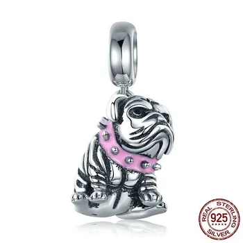 

Avile British bulldog S925 sterling silver beaded bracelet charm accessories bracelet accessories Y SCC552