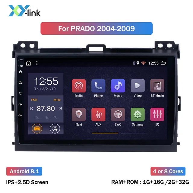 $US $119.11  Car Radio Multimedia android 8.1 Video Player Navigation GPS For Toyota LAND CRUISER Prado 120 2003