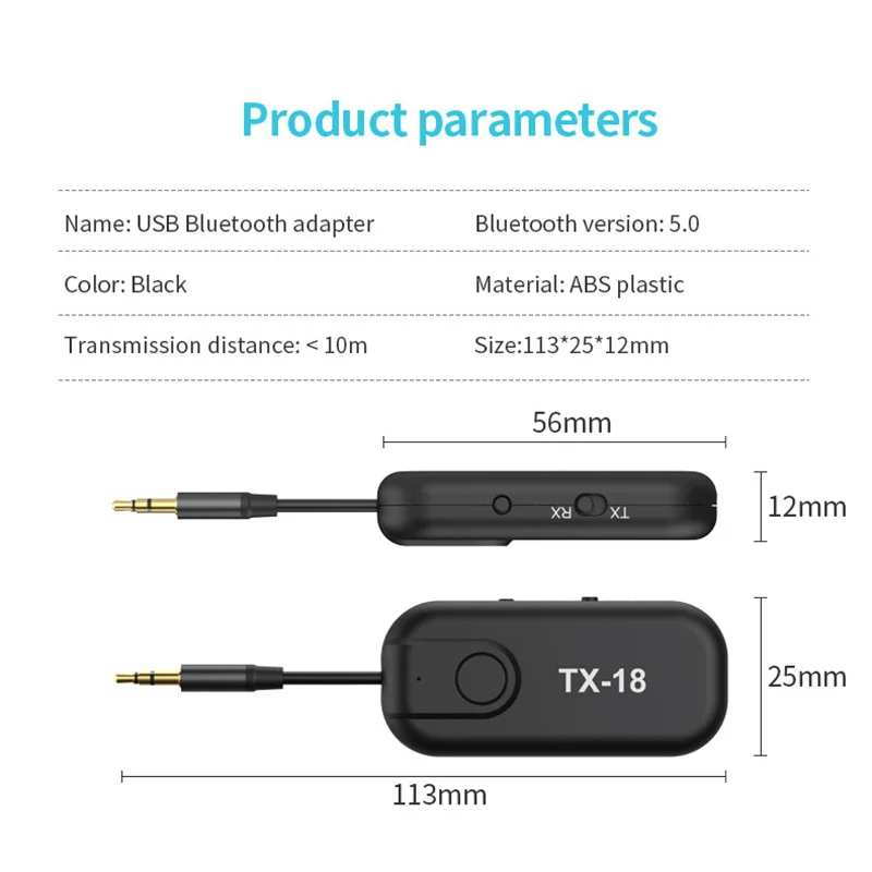 tebe 2 In 1 Bluetooth 5 0 Receiver Transmitter Wireless Audio Adapter Support APTX APTX LL 3 5mm AUX Jack for Car TV Headphones